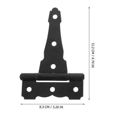 4 Inch T Shaped Barn Door Hinge Set Black Iron Heavy Duty Gate Hardware For Doors And Windows Matte Finish 1 piece