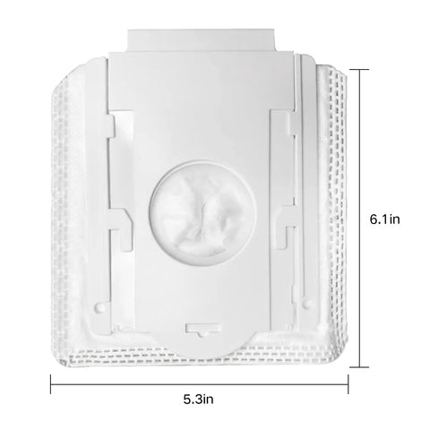 Replacement Dust Bags For Samsung VCA-ADB90 70 Plus 75 Plus 90 Series Cordless Stick Vacuum, 10 Pack, Easy Empty Design, Front View.