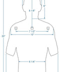 Diagram of AR500 Combatant Silhouette Steel Target 12 by 20 Inch with Three Half Inch Holes for Stand or Gong Mounting.