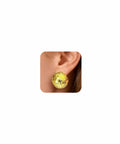 18K Gold Plated Hammered Dome Earrings For Women, Lightweight Hollow Half Ball Studs, Hypoallergenic And Anti Tarnish Texture Jewelry, Everyday Glam And Comfortable Wear