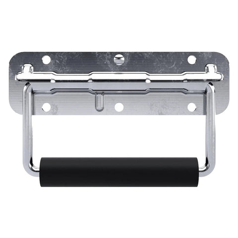 Spring Loaded Surface Mount Handle In Steel With Padded Rubber Grip For Heavy Duty Lifting, Retracts When Not In Use, Small Size 1 Pack