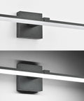 Sleek 18 Inch Black LED Vanity Light For Your Bathroom Over Mirror Dimmable Modern Fixture Matte Black Metal With Acrylic Diffuser
