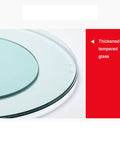 Thickened tempered glass detail of Transparent Glass Lazy Susan Turntable For Dining Tables And Kitchens.
