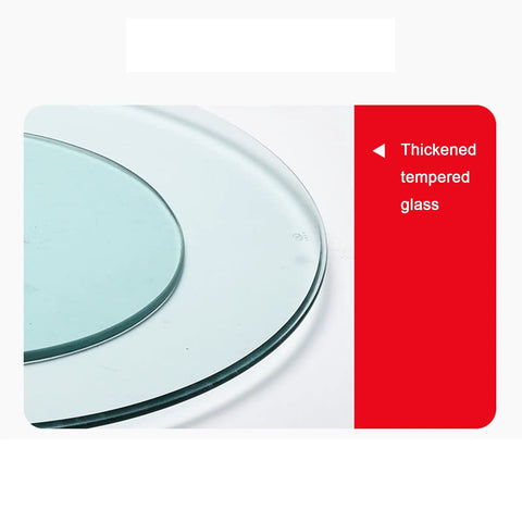 Thickened tempered glass detail of Transparent Glass Lazy Susan Turntable For Dining Tables And Kitchens.