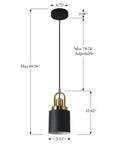 Modern Cylindrical Pendant Chandelier Black Finish With Vintage Farmhouse Vibe Dope Yet Sleek Hanging Light Diameter Five Point Eleven Inches