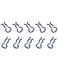 Rainbow Stainless Steel Bike Brake Caliper Spring Clips 10 Pack For Shimano XT SLX And More Universal Fit Built Tough Rust Resistant Easy Install Clips For Caliper Pins, shown front view