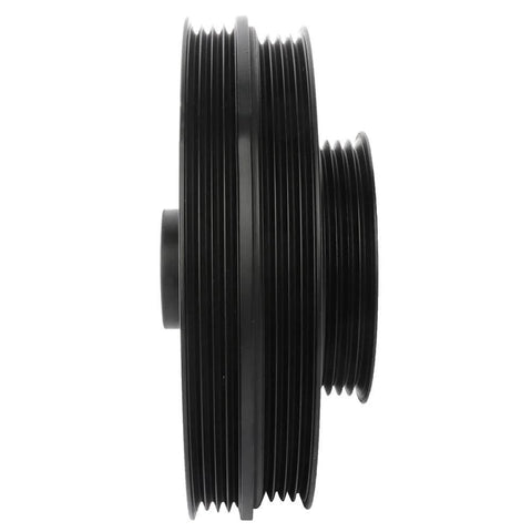 Side view of Crankshaft Belt Drive Pulley Replacement For Acura EL 1997 1998 1999 2000, Honda Civic 1996 1997 1998 1999 2000, black ribbed pulley