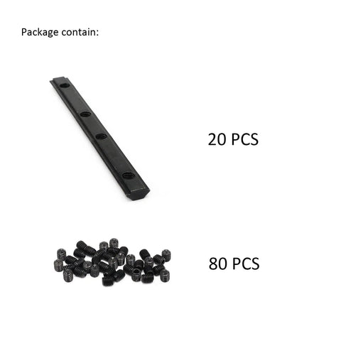 20Pcs 2020 Aluminum Extrusion T Slot Corner Brackets With Screws For 20 Series 20x20 2040 Profiles Beefy Rock Solid Straight Line Connectors Zinc Plated Steel DIY Industrial Frame Building Hardware package contains 20 pcs connectors and 80 pcs screws