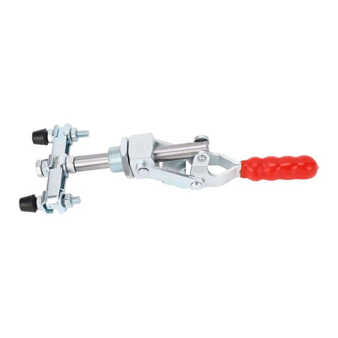 Push Pull Clamp With Double Heads For Welding And Router Tables, ergonomic toggle clamp with red handle, solid iron construction