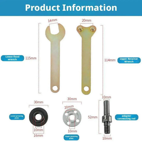 Conversion Angle Grinding Adapter Connecting Rod Kit with wrenches, lock nut, mandrel, in multicolor 2-pack for drills