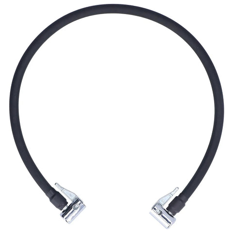 Heavy Duty Rubber Air Pump Pipe Tire Inflator Hose With Double End Connector 23.6 Inch Length For Car Tire Servicing, black rubber hose