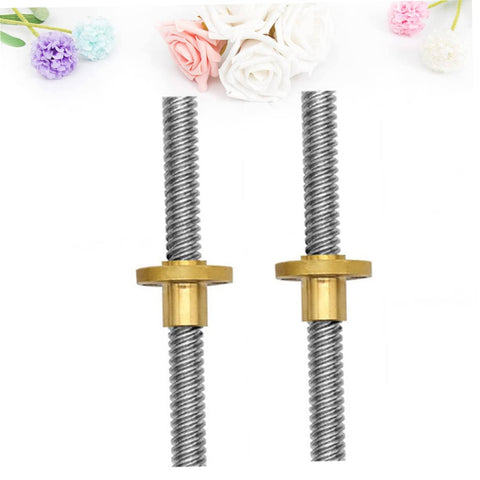 2 Pack Lead Screws With Nuts For Motors Stainless Steel Threaded Rods For 3D Printers CNC Machines And Equipment No Hassle Install For Printer Rails And Tooling