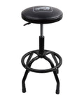 Swivel Garage Bar Stool With Adjustable Height For Workshop And Auto Shop Durable Mechanic Stool With Black LeatherSoft Upholstery