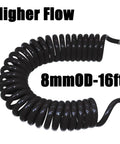 Heavy Duty Air Blow Gun Kit With 16 Ft Coiled Polyurethane Hose High Flow Pneumatic Air Duster Tool showing 16 ft coiled hose.