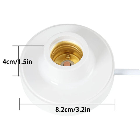 Plug In Lamp Holder With On Off Switch, E26 E27 Socket, 9.8 Feet 3m Extension Cord, All Copper Inner Ring, Dust Cover, Heat Resistant, Corrosion Resistant, White Lamp Socket, Easy Install, Durable And Safe