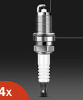 Four Ignition Coil Packs And Iridium Spark Plugs For Jeep Compass Patriot, Dodge Journey, close-up of a single spark plug