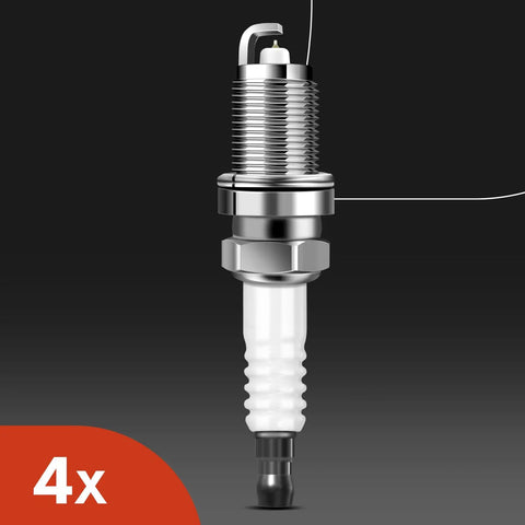 Four Ignition Coil Packs And Iridium Spark Plugs For Jeep Compass Patriot, Dodge Journey, close-up of a single spark plug