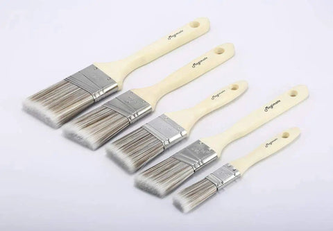 Wood Stain Brush Set With Angled Sash And Flat Brushes For Baseboards Trim Cabinets And Fence Staining In One 5 Pack