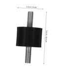 Heavy Duty Rubber Vibration Reduction Mounts For Equipment, Shock Absorber Isolators For Fitness Gear, HVAC Units, Bicycles And Air Compressors, Built Tough To Damp Vibration And Prevent Deformation, black rubber mount with threaded stud, 3.2 in