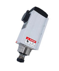 Top Shelf 6KW Air Cooled Spindle Motor For CNC Router featuring ER32 Chuck, angled view showing coolant motor design.