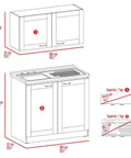 Top Shelf Two Piece Cabinet Set In Crisp Light Gray Featuring Adjustable Shelves And Sturdy Build For Flexible Home Storage That Seriously Delivers The Goods dimensions diagram showing sizes 49cm x 32cm x 100cm and 93.6cm x 52cm x 100cm.