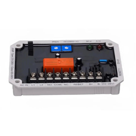 Hella Reliable Ev 01 Automatic Voltage Regulator For Portable Generators And Welders Smooth Power Flow Tight Fit Easy Swap In Heavy Duty Performance, black and orange AVR module, terminal connections visible.