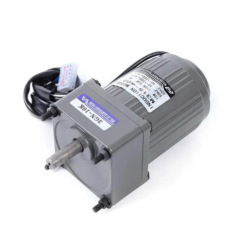 Ac Gear Reduction Motor With Adjustable Speed Controller 110V 15 Watt 0 To 125 Rpm Quiet Operation showing side view with visible shaft.