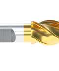 End mill, 7/8 in dia, 3/4 in shank, tin-coated HSS finishing, side view