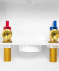 Premium Washing Machine Outlet Box With Center Drain 1/2 Inch Sweat MIP Inlet To 3/4 Inch MHT Outlet 1/4 Turn Ball Valve view