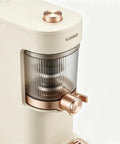 Close-up of Awesome Electric Juicer With Wide Feed Chute For Maximum Juice Extraction Easy Clean Removable Parts High Performance Motor.