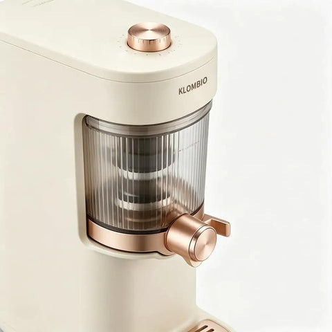 Close-up of Awesome Electric Juicer With Wide Feed Chute For Maximum Juice Extraction Easy Clean Removable Parts High Performance Motor.
