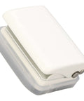 White 3 Hole Puncher Handheld For Loose Leaf Paper A7 A4 5 Sheets 70g Capacity With Locating Columns And Scales Top View
