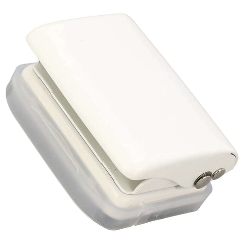 White 3 Hole Puncher Handheld For Loose Leaf Paper A7 A4 5 Sheets 70g Capacity With Locating Columns And Scales Top View