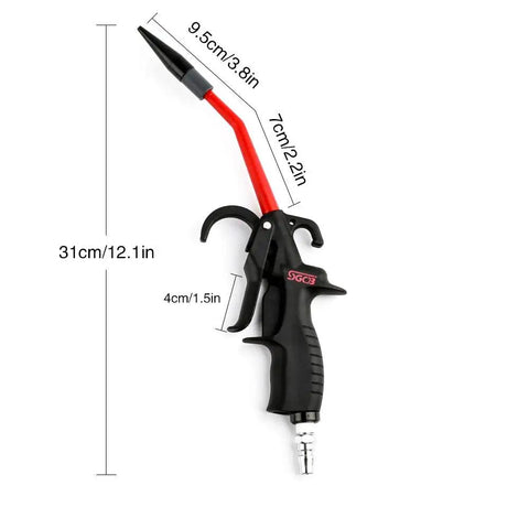 Pro Air Pressure Blow Gun With Beast Mode Jet Nozzle 230 Max PSI Adjustable Air Flow Rubber Tip Quarter Inch Inlet Ergonomic Trigger
