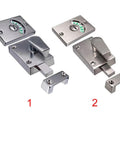 Two Pack Restroom Door Lock Latch With Occupied Vacant Indicator In Stainless Steel Satin Nickel Finish Privacy Handle