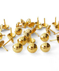 Snag Fifty Top Shelf Golden Upholstery Tacks For Sofa Headboard Wood Furniture Decoration Sleek Gold Hardware Studs Easy No Hassle Diy Craft Install Slick Modern Vibe shown in close-up, 11mm gold iron decorative push pins.
