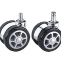 Top Tier Silent Roller Blades For Office Chairs 60mm Universal Swivel Casters with chrome and rubber wheels for smooth gliding.