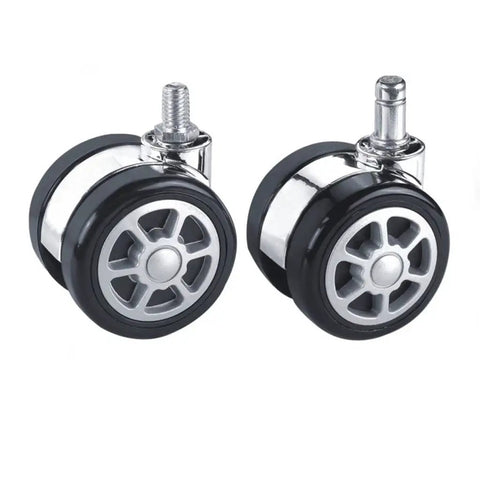 Top Tier Silent Roller Blades For Office Chairs 60mm Universal Swivel Casters with chrome and rubber wheels for smooth gliding.