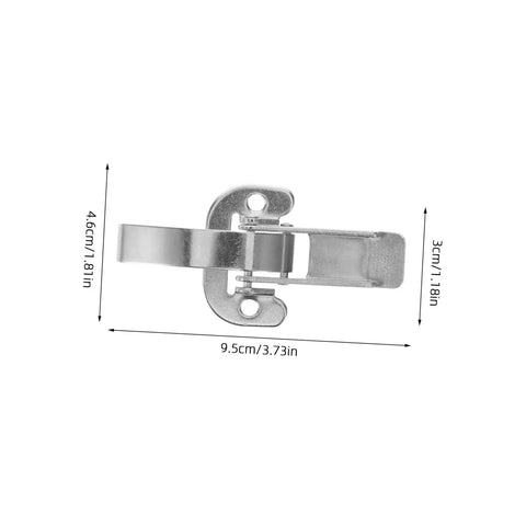 Premium Heavy Duty Toggle Latch Clips With Quick Release Buckles Offer Super Secure Fast Access For Truck Toolboxes And Industrial Transport Cases In Sleek Metal Finish To Up Your Game Today, showing size and metal details.