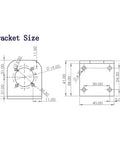 Diagram of bracket size for Beefy 12V 24V Planetary Gear Motor With All Metal Gearbox And Bracket Tiny Yet Mighty DC Electric Motor