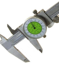 6 Inch Dial Caliper With Dual Fractional And Decimal Inch Scales Stainless Steel Body 0.01 Inch Resolution Fine Adjustment Thumb Wheel