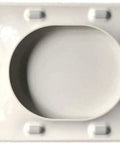 Heavy Duty Square Toilet Seat Offering Dead Smooth Soft Close Lid Alongside Zero Drama Quick Release Hinges For Fresh Bathroom Makeovers Durable Eco Resin Constructed In Bright White Finish top view of toilet seat