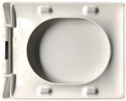 Heavy Duty Square Toilet Seat Offering Dead Smooth Soft Close Lid Alongside Zero Drama Quick Release Hinges For Fresh Bathroom Makeovers Durable Eco Resin Constructed In Bright White Finish top view of toilet seat