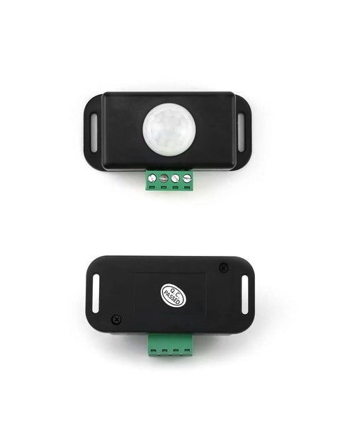 Motion Sensor Led Switch Four Pack With Timer Function No Fuss Auto On Off 12 To 24V 6A Load, black PIR dome front and back