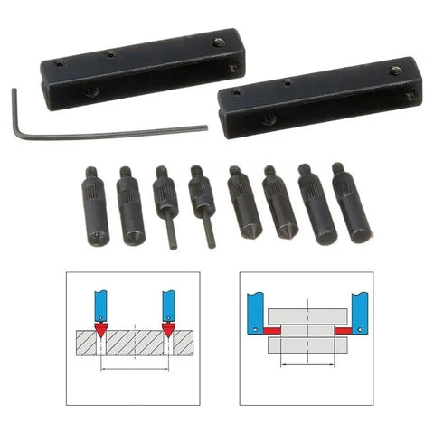 Juinrinet Digital Caliper Accessories Kit for Inside Outside Groove Steps with 8 heads, clamps, and wrench for precise measurements.