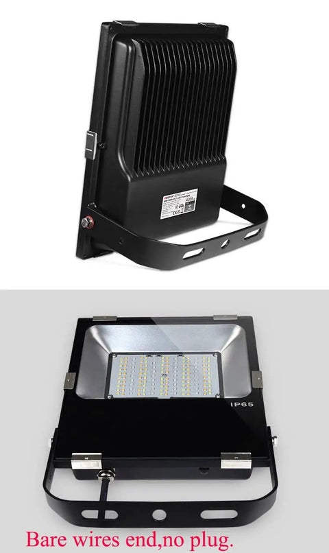 Outdoor Waterproof Landscape Lighting LED Flood Light 50W RGB CCT Color Changing 2700K To 6500K showing bare wires