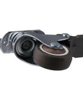Beefy Side Mount Caster Wheels With Brake Set Of 4 1.25 Inch L-Shape TPR Plate showing black wheel with brake