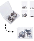 24 Piece Metal Zipper Latch Slider Retainer Kit In Three Colors With Size 3 5 8 10 Insertion Pins Zipper Bottom Stopper For Metal Zippers Repair Replacement DIY Sewing For Bags Jackets Backpacks Quick Fix For Everyday Gear