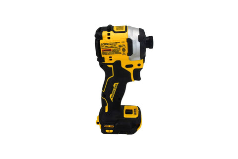 Side view of Workhorse 20V Cordless Brushless Compact One Quarter Inch Impact Driver With Three Speed Trigger, 1825 Inch Pounds Torque.