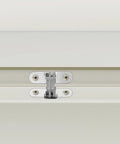 Invisible Stainless Steel Door Hinges For Hidden Cabinets And Folding Doors Concealed Cross Hinge mounted on wooden panel